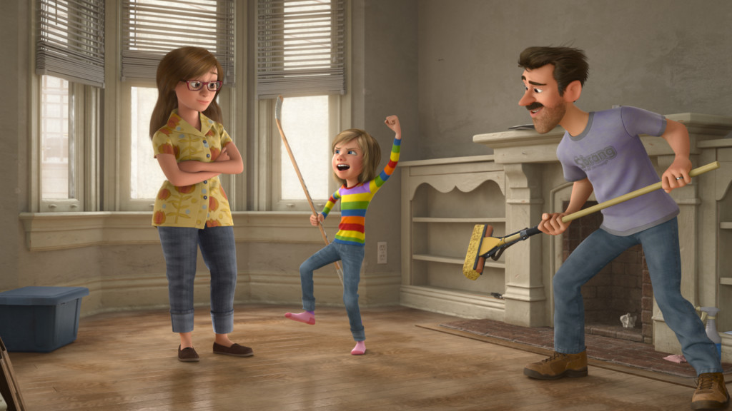 INSIDE OUT - Pictured (L-R): Riley's Mom, Riley Andersen, Riley's Dad. ©2015 Disney•Pixar. All Rights Reserved.