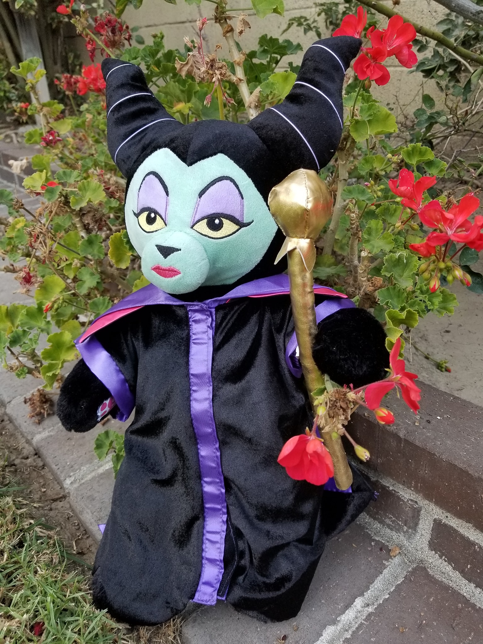 Maleficent Build-A-Bear Robe & Scepter Horns Plush 18" Online Exclusive New NWT 
