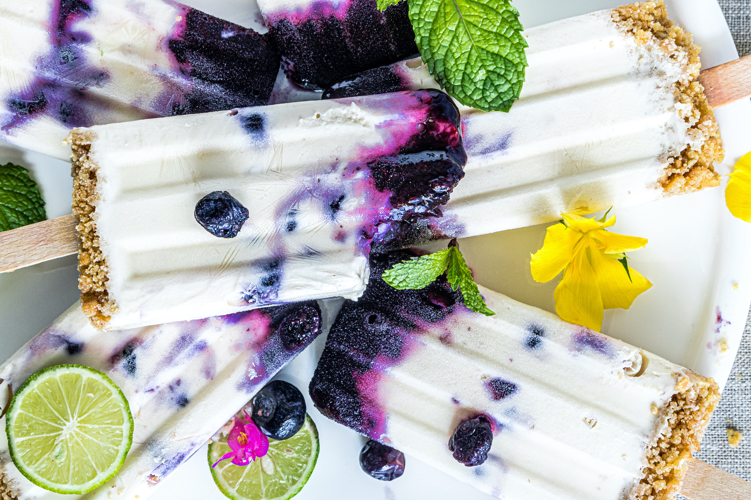 Blueberry Cheesecake Popsicles 