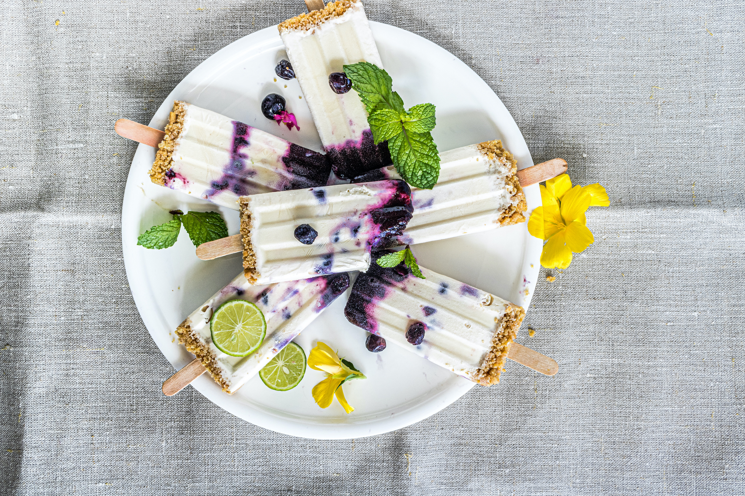 Blueberry Cheesecake Popsicles 