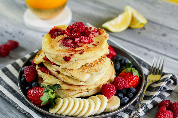 Rapberry Lemon Ricotta Pancakes