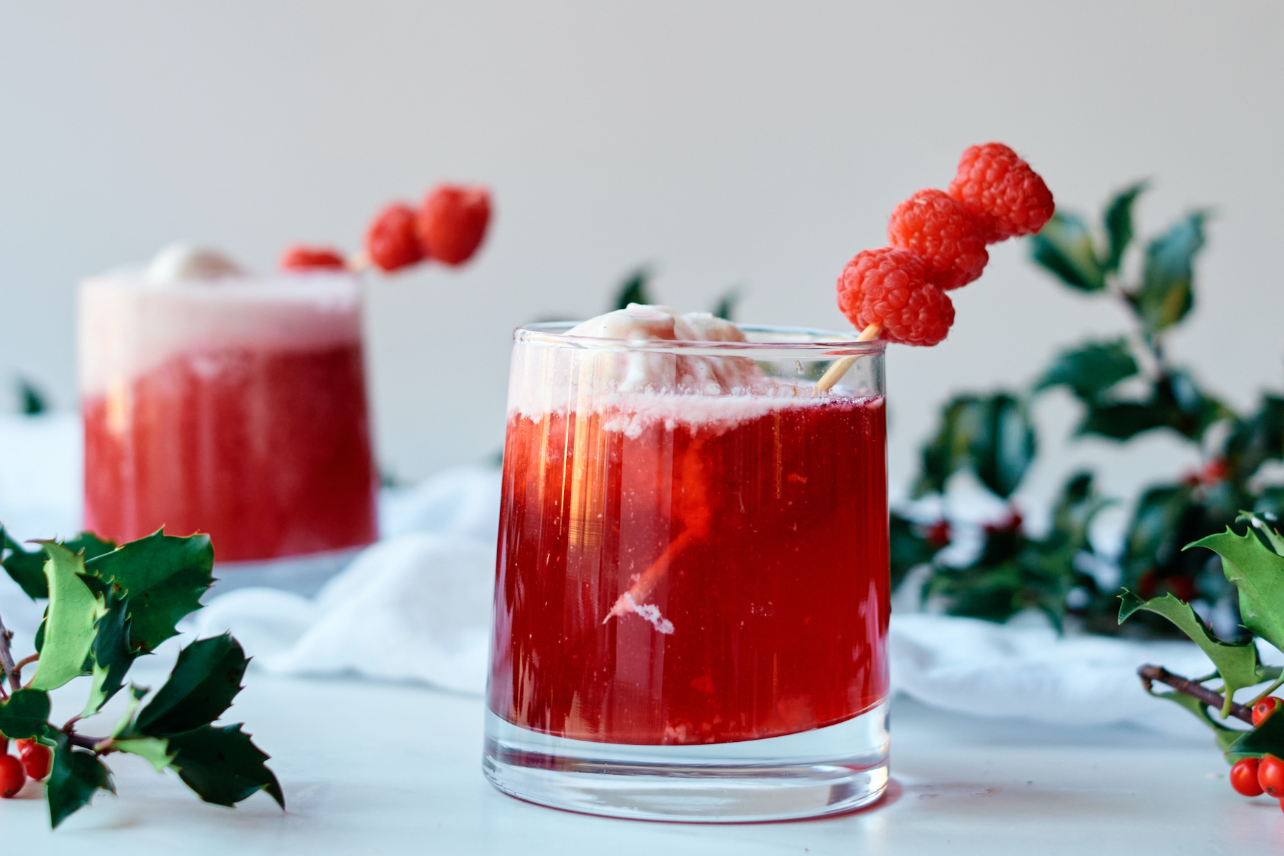 Rudolph's Raspberry Float Drink with Ice Cream