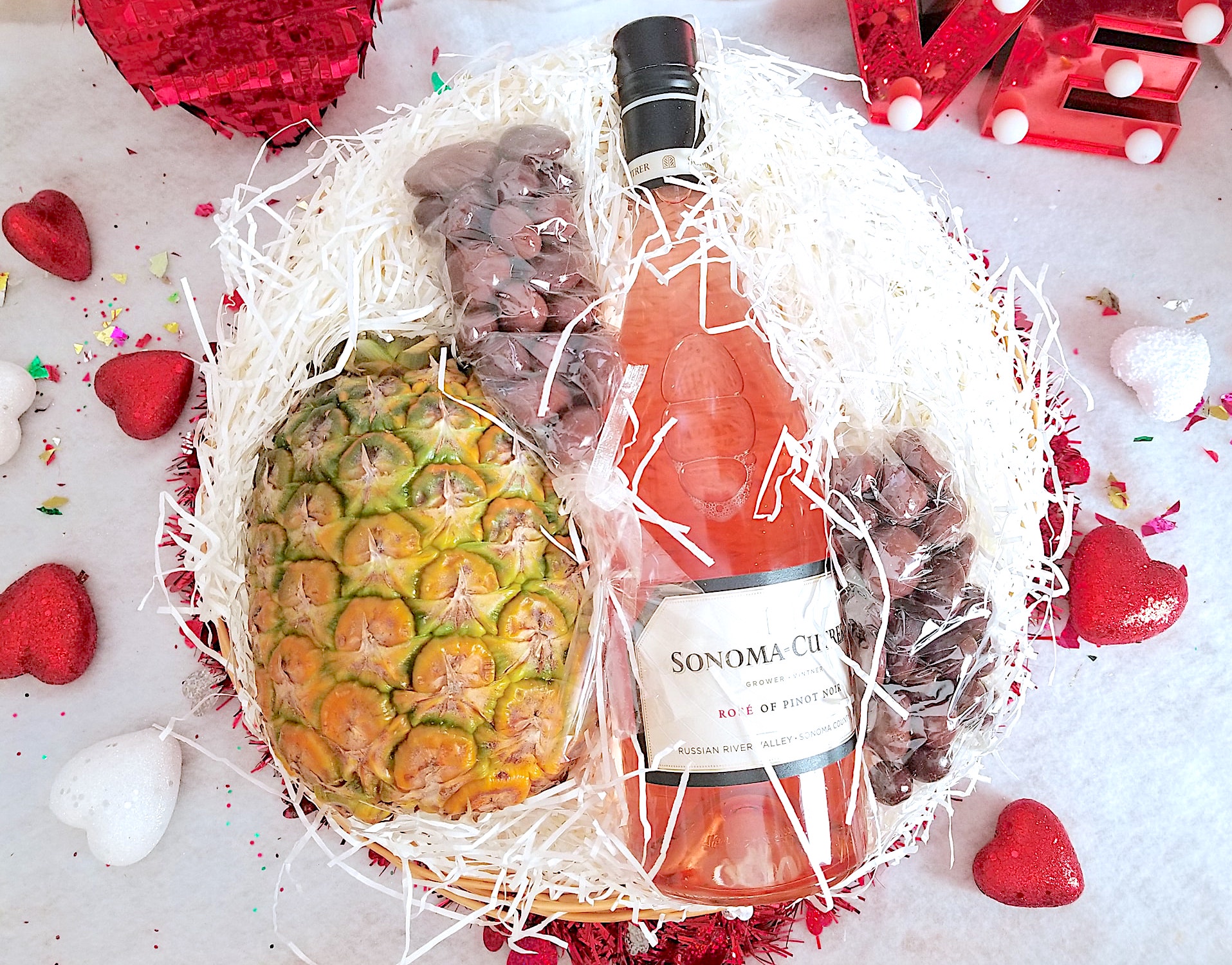  Pinkglow Pineapple Rosé Gift Basket from Melissa's Produce! 