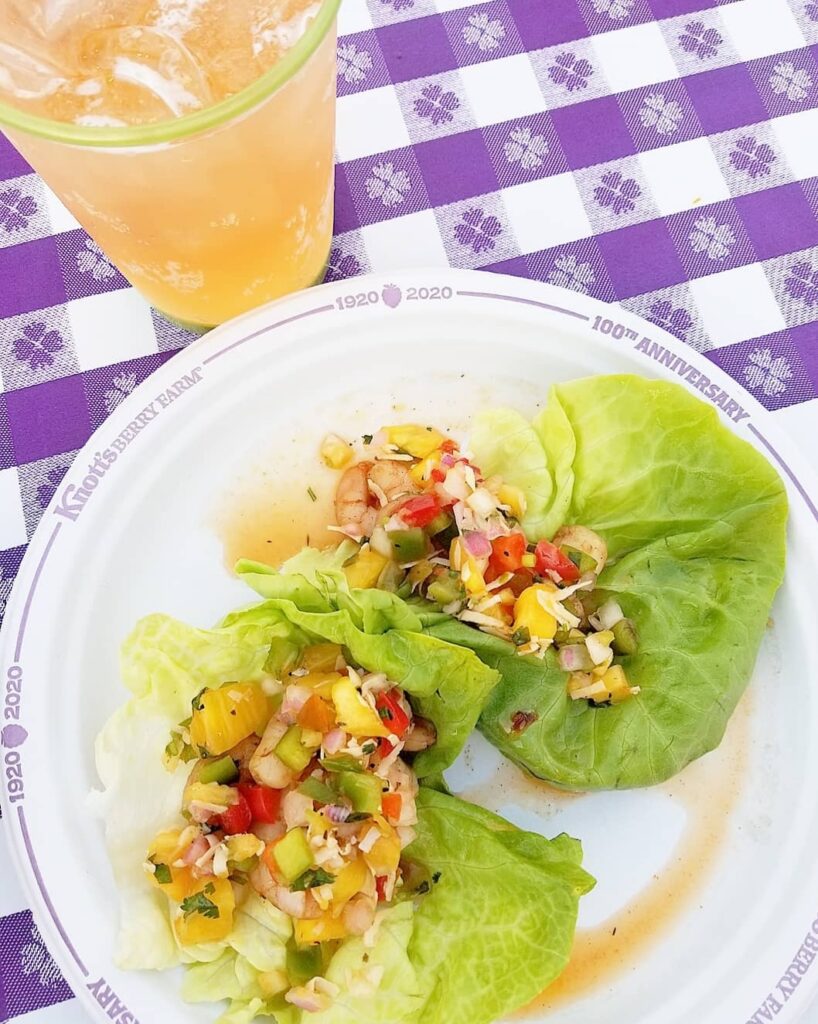 Knott's Berry Farm Summer Nights Food Jerk Shrimp Lettuce Wrap
