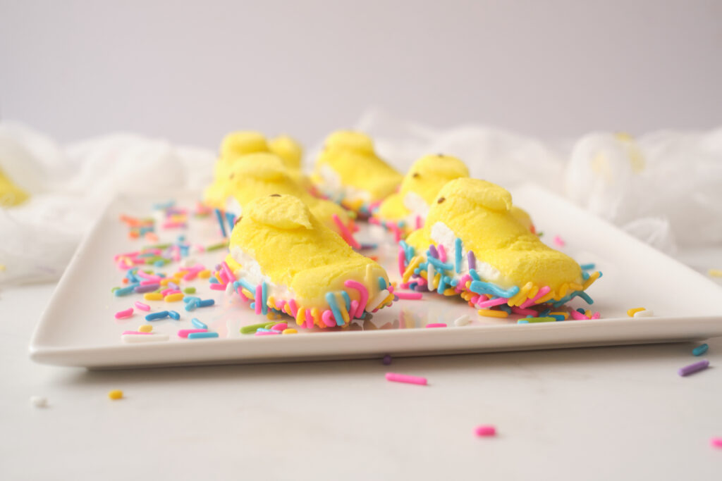 Chocolate Dipped Marshmallow Peeps Sprinkles