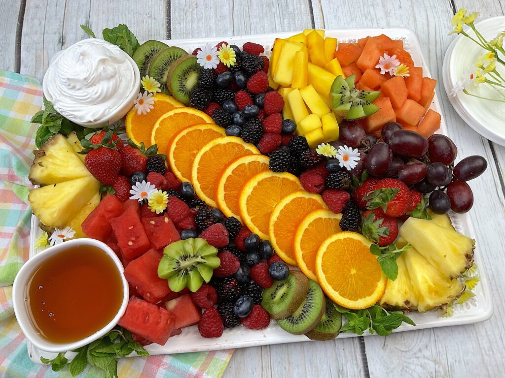 Spring Fruit Board with Ojai Pixie Tangerines from Melissa's Produce