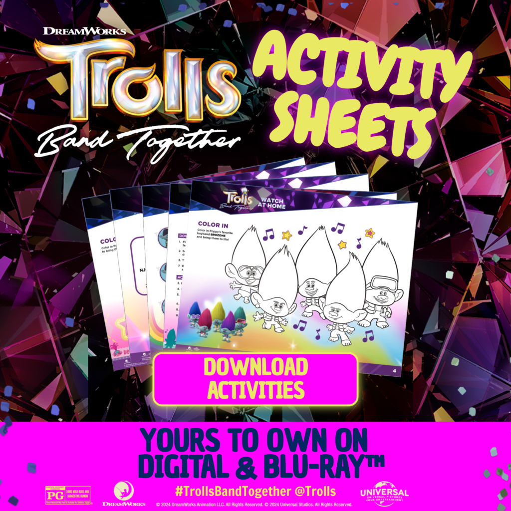 Trolls Band Together Activity Sheets