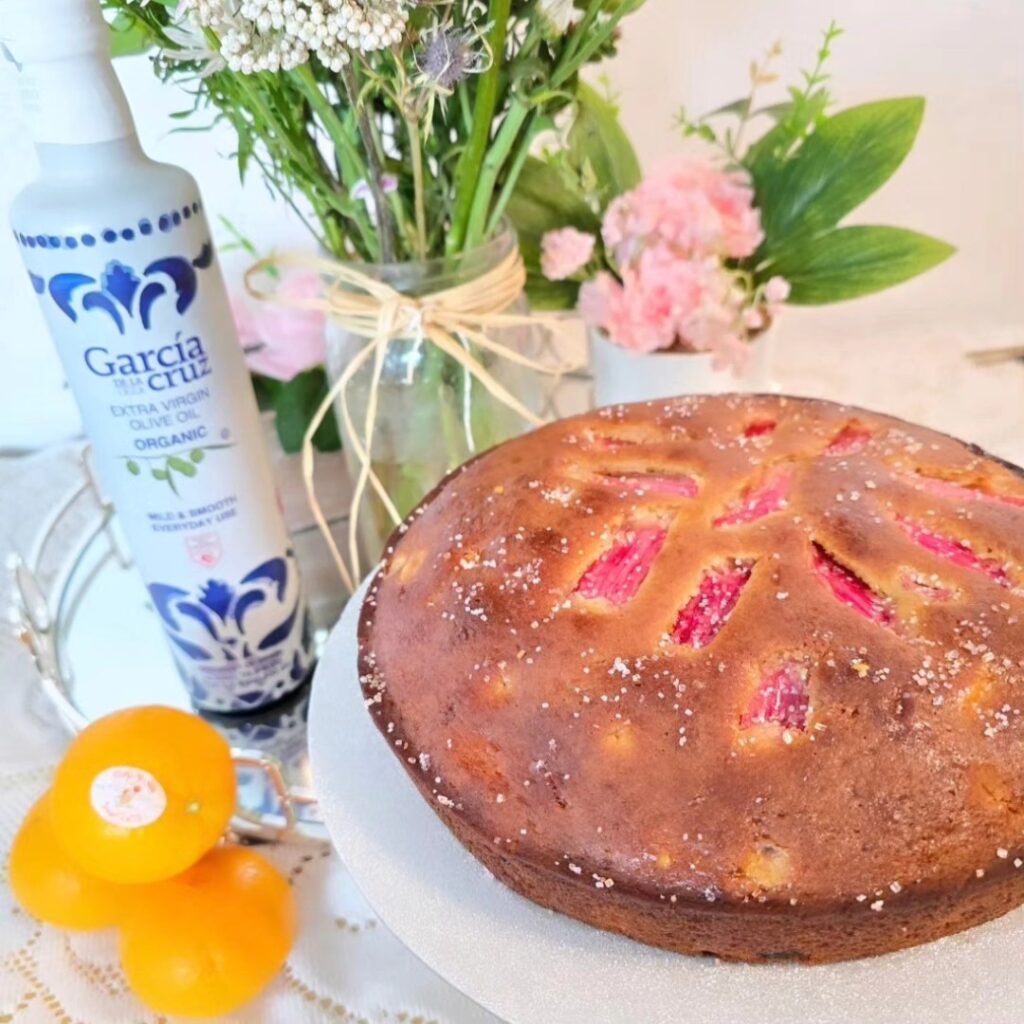 Rhubarb Olive Oil Cake