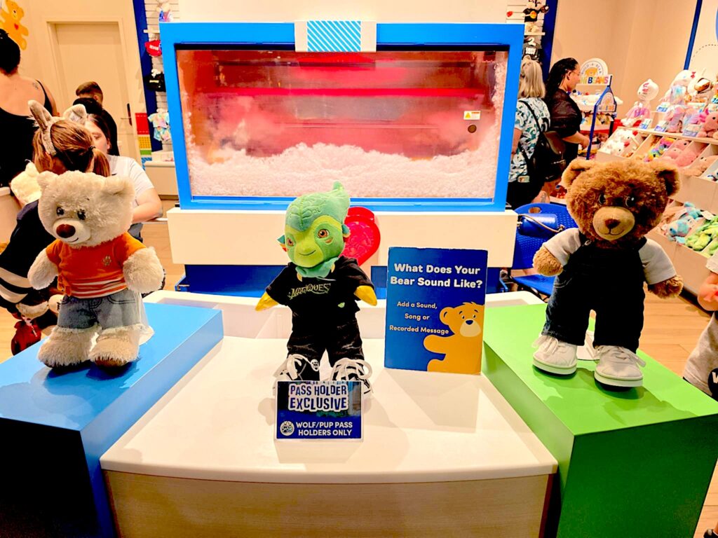 The three adorable furry friends included with the Wolf Pass at no additional cost at Build-A-Bear